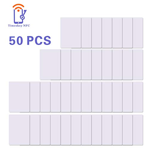 Timeskey NFC 50 Pieces NTAG215 NFC Cards NFC Tags Blank PVC ISO NFC Card 504 Bytes Memory Compatible with Amiibo and TagMo