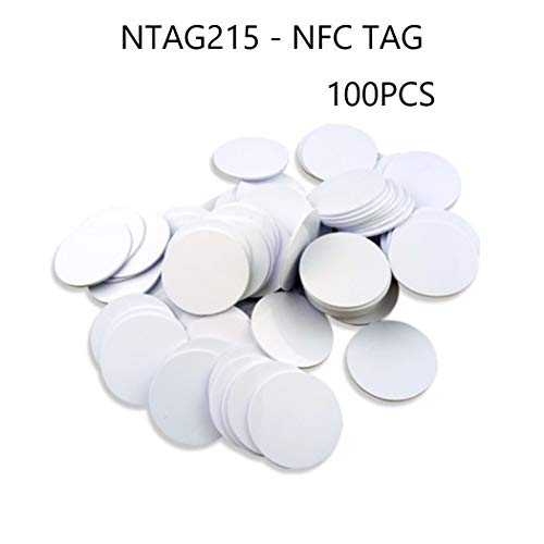 Jiaxing NFC Tags,NXP NTAG 215 Blank PVC NFC Coin Cards,504 Bytes Memory,Fully Compatible with TagMo Amiibo and All NFC Enabled Mobile