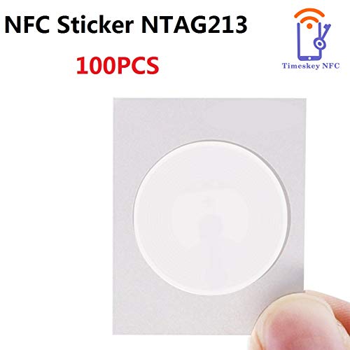 Timeskey NFC TimesKey NTAG213 NFC Stickers NFC Tags 25mm White Blank NFC Circular Sticker Writable and Programmable,144 Bytes