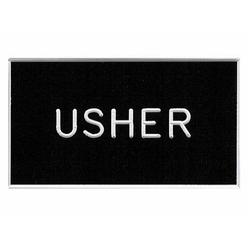 Engraved Badge-Usher-Clip Back (1-1/4 x 2-1/4) - Single