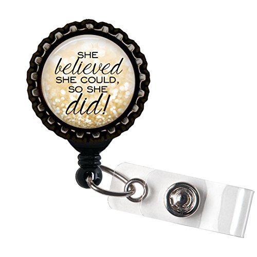 Running with Scissors She Believed She Could So She Did Retractable Badge Reel ID Holder