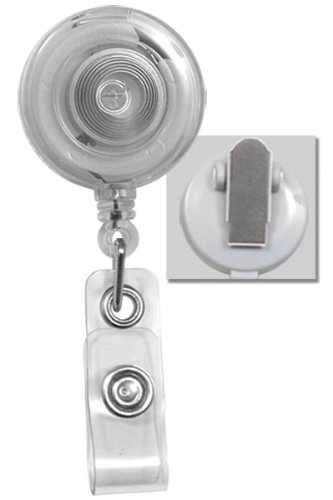 Specialist ID 100 Pack Translucent Clear Badge Reels with Extra Tight Pinch Alligator Clip (Non-Swiveling) by Specialist ID