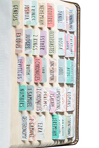 DiverseBee Laminated Bible Tabs (Large Print, Easy to Read), Personalized Bible Journaling Tabs, 66 Book Tabs and 14 Blank
