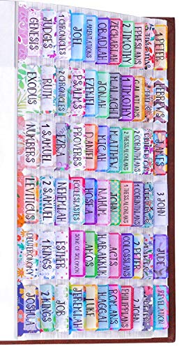 Mintlife Colorful Floral Bible Tabs Laminated with Matte Film, Cute Bible tabs for Women and Girl, 90 Bible Index tabs in Total, 66