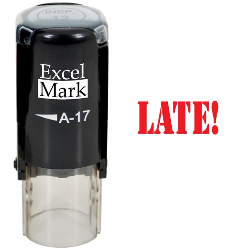ExcelMark Late! - ExcelMark Self-Inking Round Teacher Stamp - Red Ink