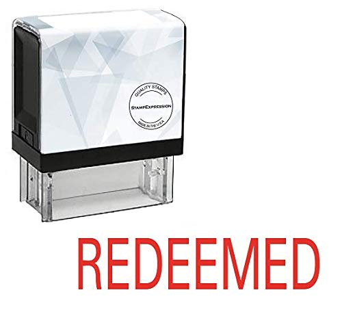 StampExpression - Redeemed Office Self Inking Rubber Stamp - Red Ink (A-5053)
