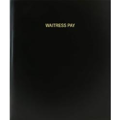 BookFactory Waitress Pay Log Book/Journal/Logbook - 120 Page, 8.5"x11", Black Hardbound (XLog-120-7CS-A-L-Black(Waitress Pay