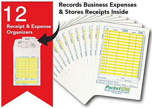 PocketCPA Receipts Organizer  Expense Envelopes Receipt Organizer Envelopes That Record Business Expenses, Store Receipts and Log Auto Mil