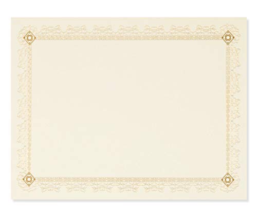 2C29RT1 Best Paper Greetings Certificate Paper with Gold Foil Leaf Borders  - 48 Pack - Blank Printer Friendly Letter Size Gold, 8.5 x