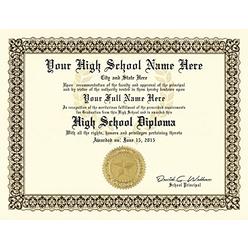 Innovative ID Cards High School Diploma - Personalized with Your Info - Premium Quality - Comes with Certificate Folder