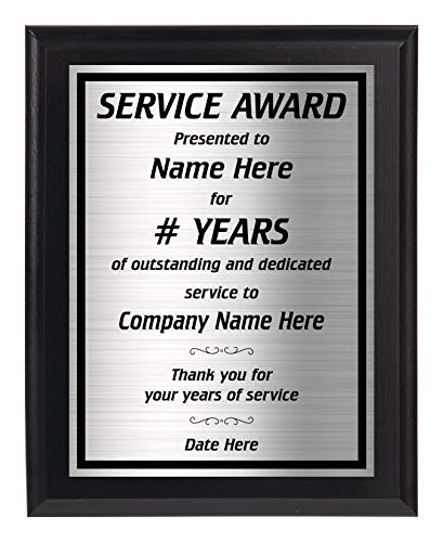Awards4U Years of Service Award 8x10 for Employee Recognition - Choose Your Years - Customize Now!