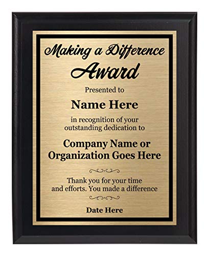 Awards4U Making a Difference Award 8x10 Plaque - Personalized Appreciation and Recognition - Customize Now!