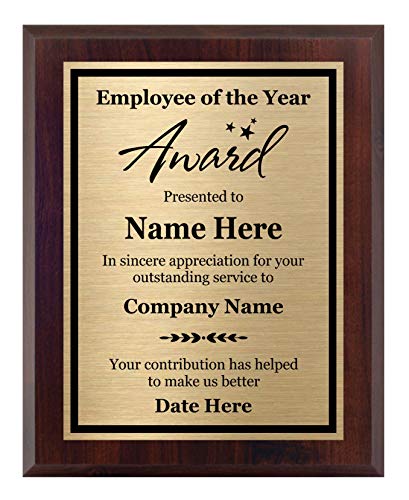 Awards4U Employee of The Year Award 8x10 - Personalized Plaque, Customize Now!
