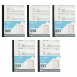 Blue Summit Supplies Triplicate Receipt Book, 5 Pack, 3 Part Carbonless Payment Receipt Books for Money, Rent, or Cash with