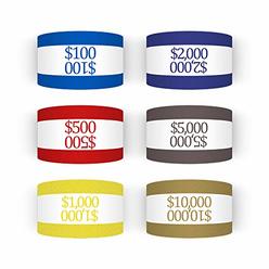 Y essential 300 Assorted Currency Straps Self Sealing Blank White Currency Bundles Bands Money Bill Band Strap 7.5 x 1.25 Inches (300