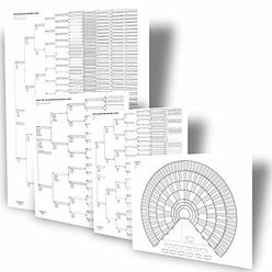 EasyGenie Big Genealogy Charts Bundle with 10-Generation, 8-Generation, and 6-Generation Pedigree Charts and 9-Generation Fan Chart for