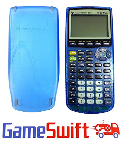 Texas Instruments Clear Blue TI 83 Plus Graphing Calculator (Renewed)