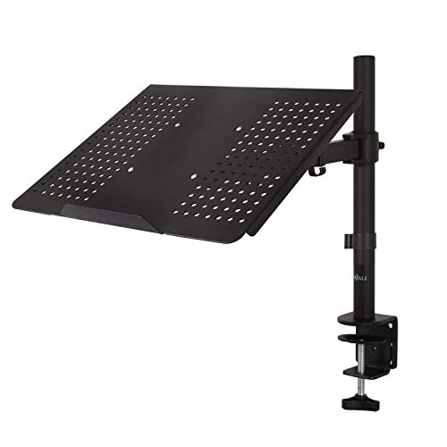 WALI Laptop Tray Desk Mount for 1 Laptop Notebook up to 17 inch, Fully Adjustable, 22 lbs Capacity with Vented Cooling