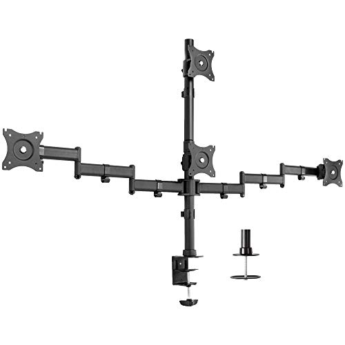 VIVO Quad LCD Monitor Heavy Duty Desk Mount 3 Plus 1 Stand, Holds 4 Screens up to 24 inches (STAND-V004Y)