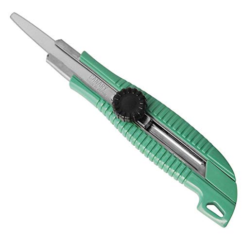 DC-25 CANARY Box Cutter Retractable Long Blade, Safety Serrated Round Tip  Utility Knife, Made in Japan, Green