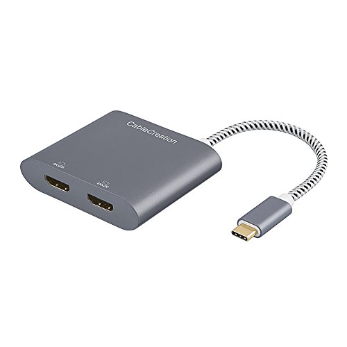 CableCreation USB C to Dual HDMI 4K, CableCreation USB Type C (Compatible Thunderbolt 3) to 2 HDMI Adapter, Compatible with MacBook Pro