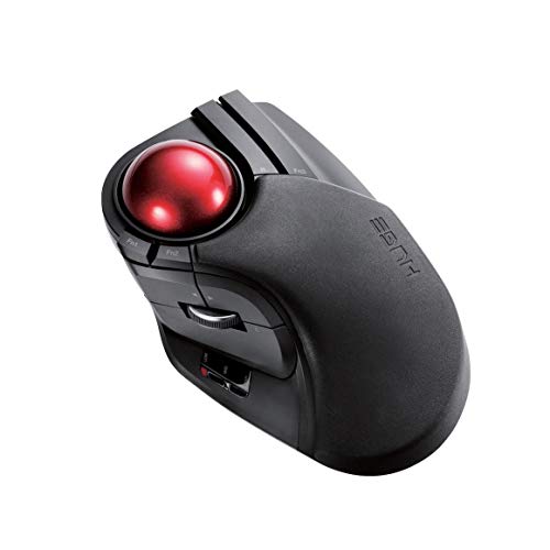 ELECOM 2.4GHz Wireless Finger-operated Large size Trackball Mouse 8-Button Function with Smooth Tracking, Precision Optical