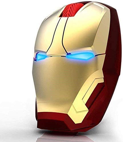 Nidiox Iron Man Mouse, 2.4G Noiseless Wireless Mouse with USB Receiver Portable Computer Mice for PC, Tablet, Laptop, Notebook - Gold