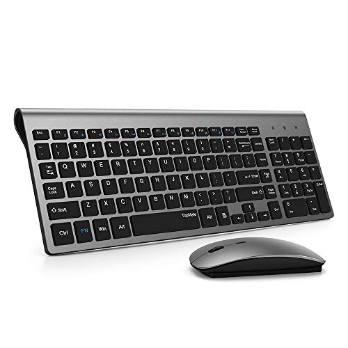 TopMate Wireless Keyboard and Mouse Combo 2.4GHz Ultra Thin Silent Wireless Keyboard and Mouse Ergonomic Design for Laptop PC