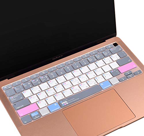 CaseBuy MacBook Air 2020 Keyboard Cover Shortcuts, Keyboard Skin with MAC OS Shortcut Hot Keys for MacBook Air 13 inch 2020
