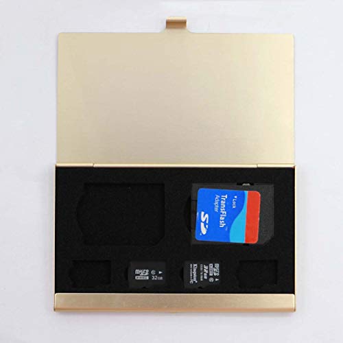 FitHom Secure Digital Memory Card Case,Ultrathin Mini Aluminum Waterproof Memory Card Carrying Case,Rustproof Compact Card SD Card