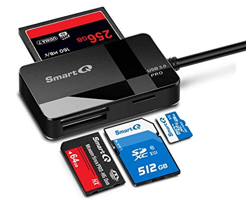 SmartQ C368 USB 3.0 Multi-Card Reader, Plug N Play, Apple and Windows Compatible, Powered by USB, Supports