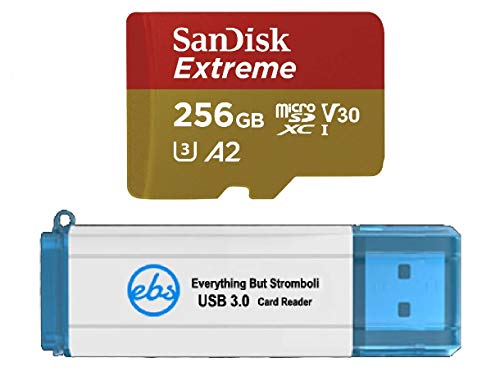 SanDisk 256GB Micro SDXC Memory Card Extreme Works with GoPro Hero 8 Black, GoPro Max 360 Action Camera U3 V30 4K Class 10