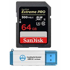 SanDisk 64GB SDXC SD Extreme Pro UHS-II Memory Card Works with Olympus OM-D E-M10 II, OM-D E-M1 Mark II, Pen-F Camera
