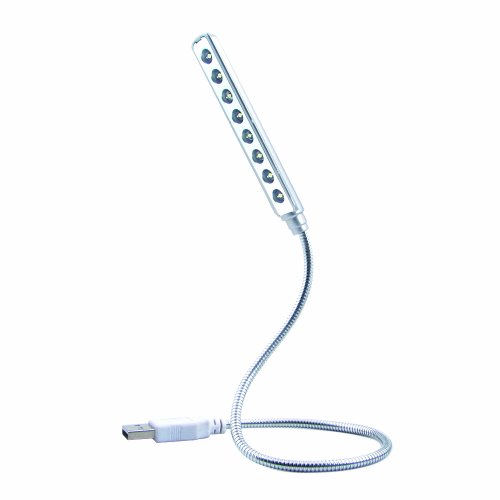 Daffodil USB LED Light - 8 Super Bright LED Reading Lamp - No Batteries Needed - PC & Mac Compatible (ULT05 Silver)
