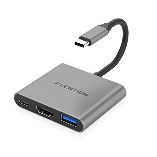 LENTION 3-in-1 USB C Hub with 100W Type C Power , USB 3.0 and 4K HDMI Adapter Compatible 2020-2016 MacBook Pro