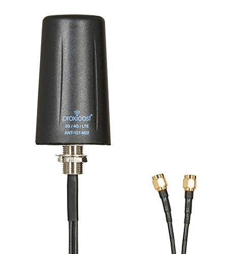 Proxicast Vandal Resistant MIMO Low Profile 3G/4G/LTE Omni-Directional Screw Mount Antenna - 10 ft Coax Lead - for Cisco, Cradlepoint,