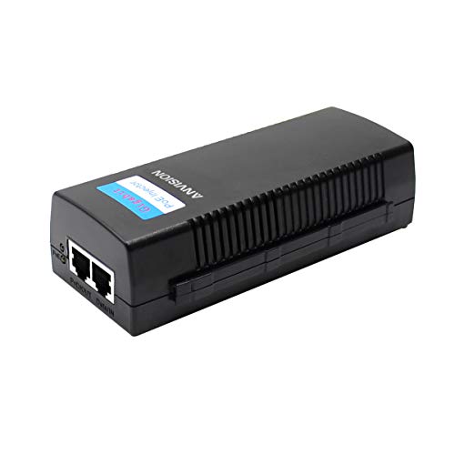 ANVISION 48V 0.8A Gigabit PoE Power Adapter Supply Injector with AC Cord, IEEE 802.3af/at Compliant, for IP Voip Phones,