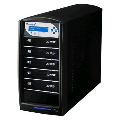 Vinpower Digital SharkBluCP-S5T-BK SharkBluCP 5 Target Blu-ray DVD CD Duplicator Tower with 500GB Hard Drive + USB 3.0 +
