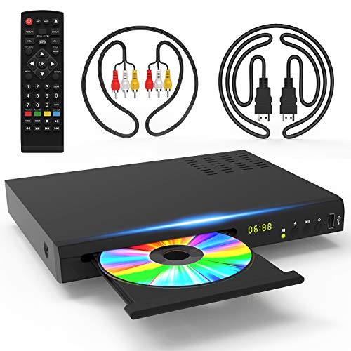 Tojock 1080P Blu Ray DVD Player for TV with 5ft HDMI AV Cables DTS