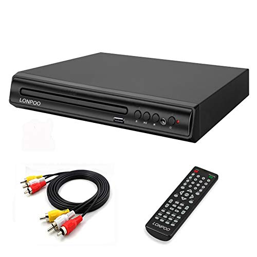 LONPOO DVD Player HDMI for TV, LONPOO Compact Multi Region DVD CD Disc Player with Full HD Picture Quality,Anti-Skip,No Picture Freeze,