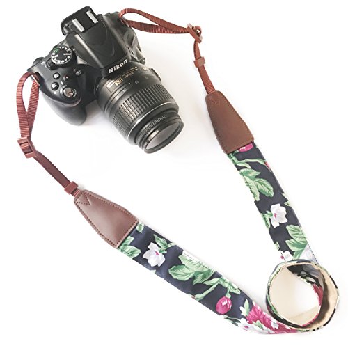 Alled Camera Neck Shoulder Belt Strap,Alled Leather Vintage Print Soft Camera Straps for Women/Men for