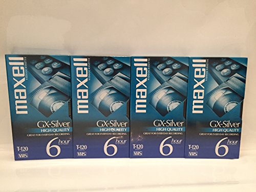 Maxell Videocassette Gx-silver 6 Hour T-120 VHS Tape - 4 Pack