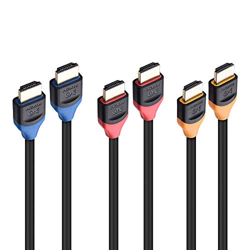 Cable Matters 3-Pack 48Gbps Ultra HD 8K HDMI Cable with 8K 120Hz Video and HDR Support for PS5, Xbox Series X/S, RTX3080 /