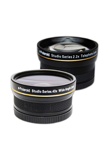 Polaroid Studio Series 52/55/58mm .43x HD Wide Angle Lens With Macro Attachment + Polaroid Studio Series 2.2X HD Telephoto