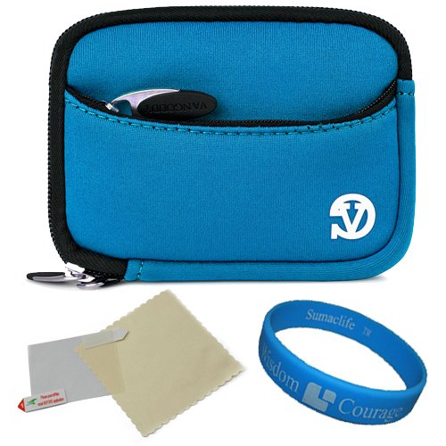 VanGoddy Mini Glove Sleeve Pouch Case for Bell Plus Howell Splash WP10 Waterproof Digital Cameras and Screen Protector (Sky