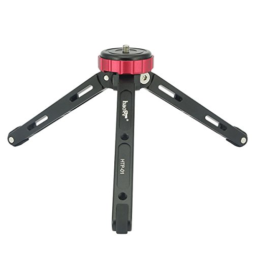 Haoge HTP-01 Table Top Tabletop Tripod Desktop Stand with 1/4 Screw Mount and Function Leg Design for DSLR Camcorder Digital