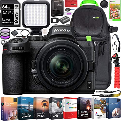 Nikon Z5 Mirrorless Full Frame Camera Body with 24-50mm f/4-6.3 Lens Kit FX-Format 4K UHD Bundle with Deco Gear Photography