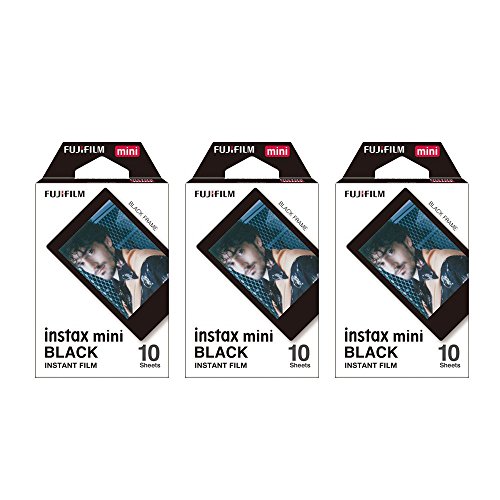 Fujifilm Instax Mini Instant Film BLACK FRAME 3-PACK BUNDLE SET , Film Black Frame ( 10 x 3 ) for Mini 90 8 70 7s 50s 25 300