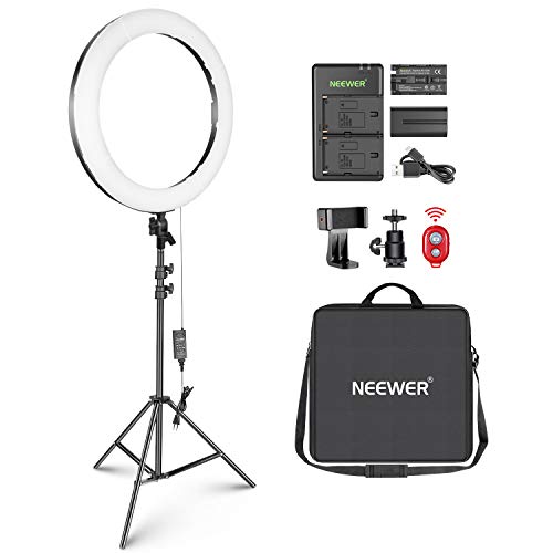 Neewer 20-inch LED Ring Light Kit for Makeup YouTube Video Blogger Salon - Adjustable Color Temperature with Battery or DC