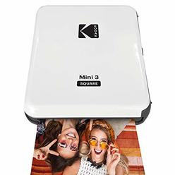 Kodak All-New Mini 3 Square Instagram Size Bluetooth Portable Photo Printer with 4PASS Technology - White